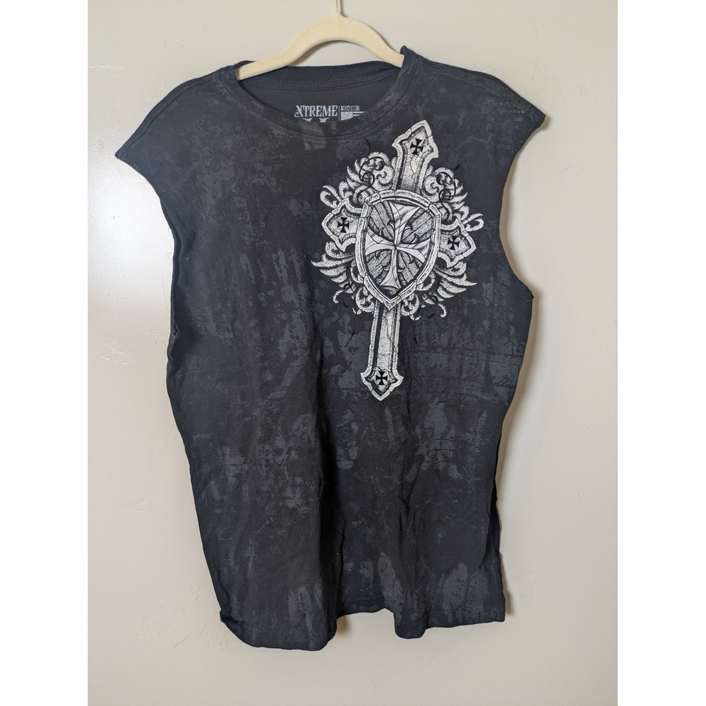 Xtreme Couture Mens‎ Size M Sleeveless Biker Graphic T Shirt